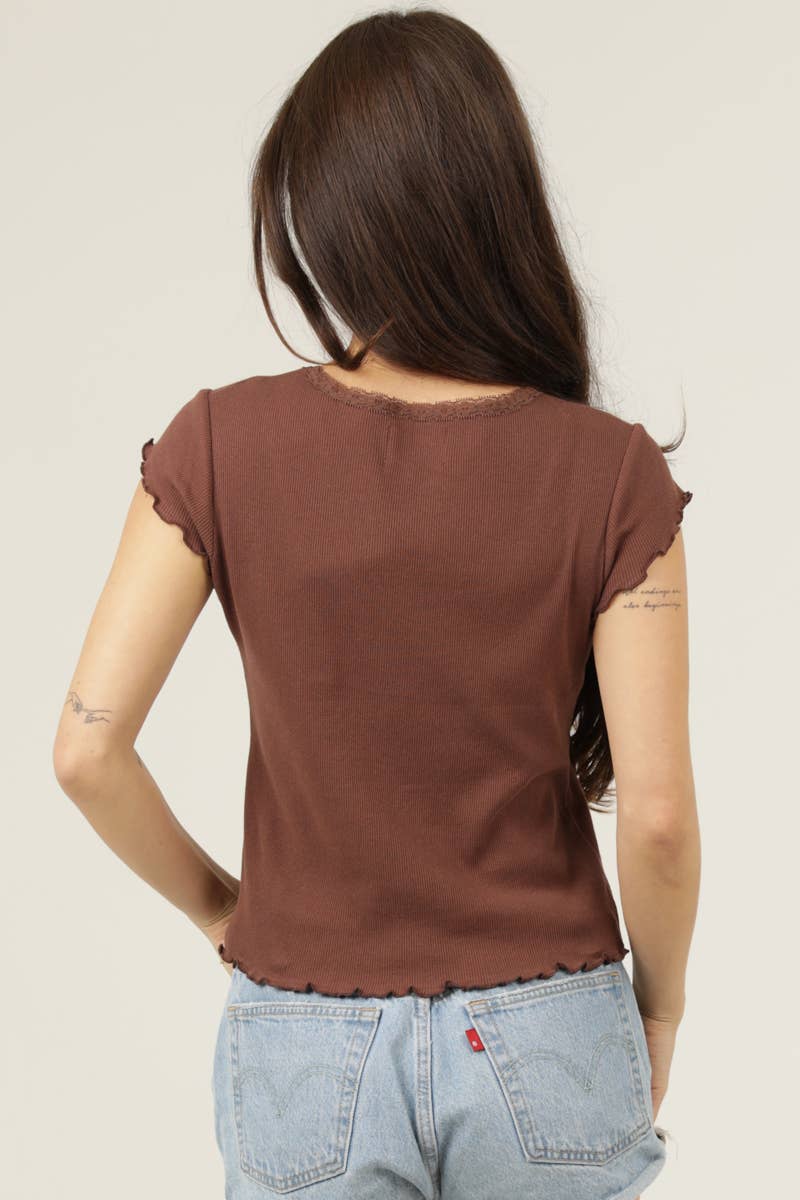 Lettuce Trim Tee- White