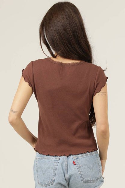 Lettuce Trim Tee- White