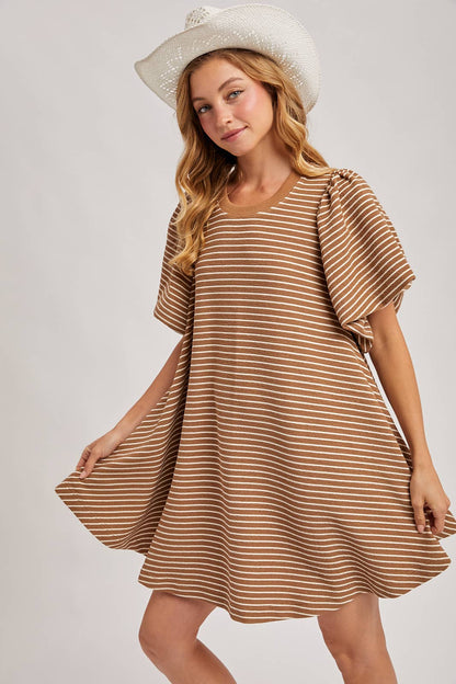 Autumn Stripe Dress- Ginger Snap