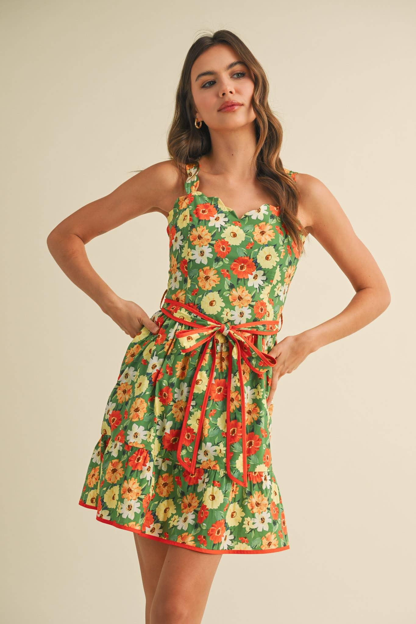 Florence Scalloped Mini Dress