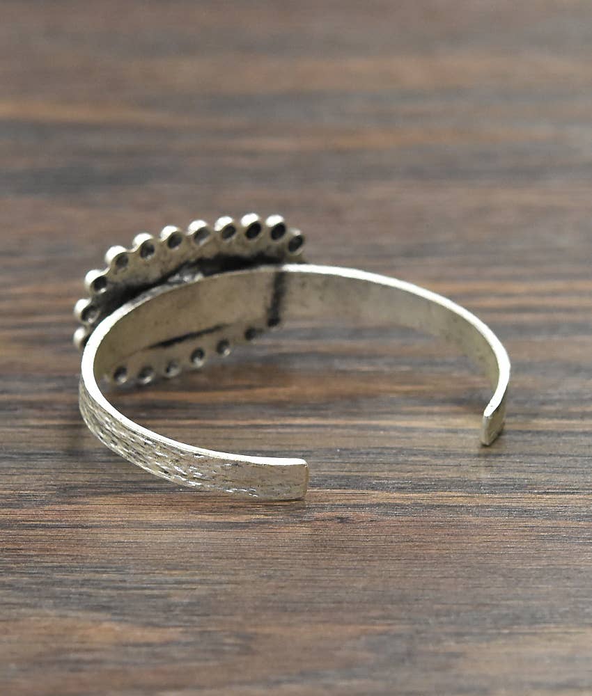 711042, White Turquoise Cuff Bracelet