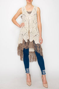 Karlyn Boho Fringe Vest- Natural