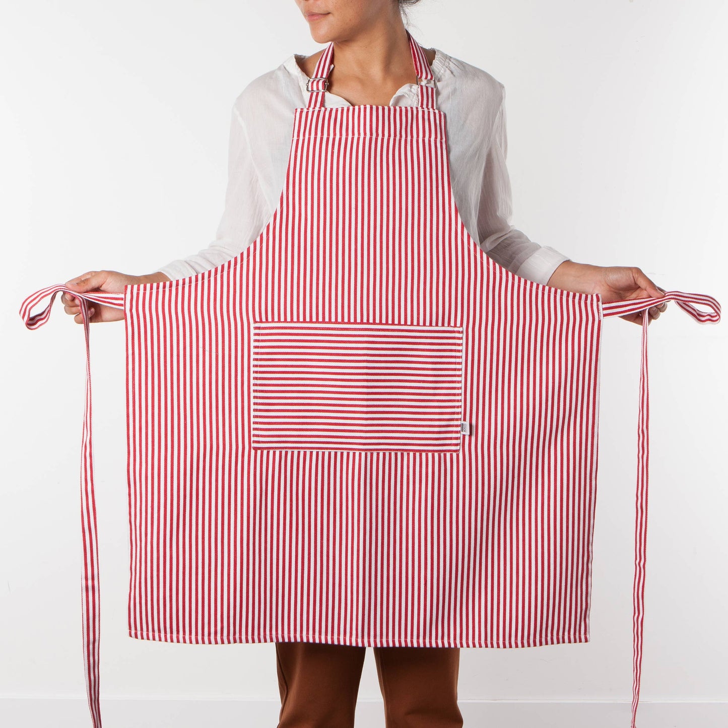 Narrow Red  Stripe Chef Apron