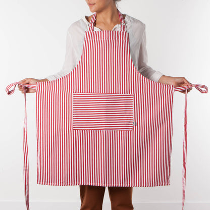 Narrow Red  Stripe Chef Apron