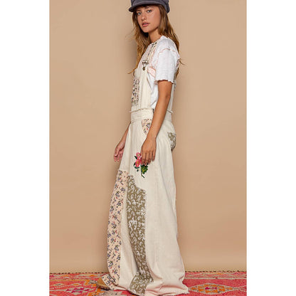 POL August Floral Overalls