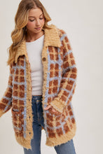 Load image into Gallery viewer, Sweater Weather Plaid Sherpa Cardigan