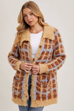 Load image into Gallery viewer, Sweater Weather Plaid Sherpa Cardigan