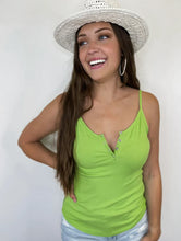 Load image into Gallery viewer, Deva Ribbed Tank- Lime