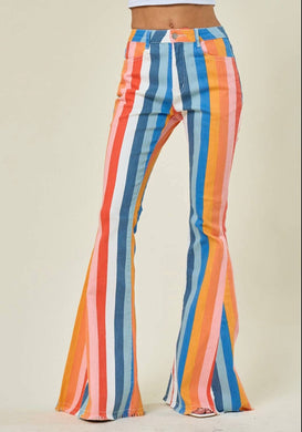 Serape Stripe Flare Denim