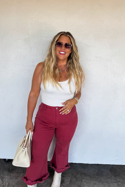 Urban Non-Distressed Jeans- Burgundy