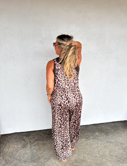 Karli Silk Cheetah Overalls
