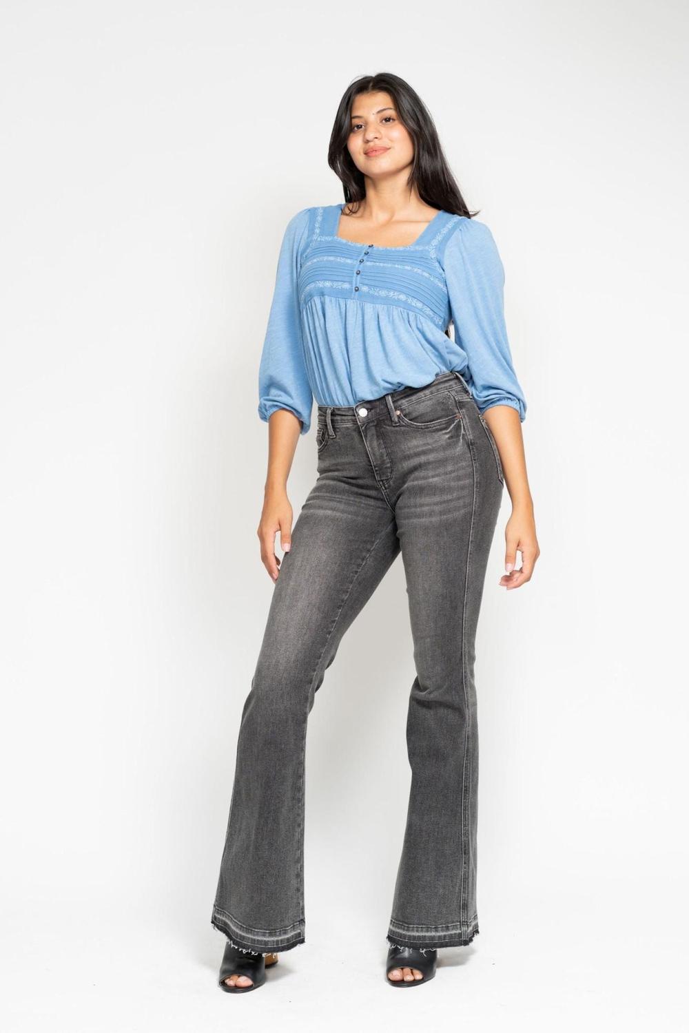 Judy Blue Izzy Washed Grey Mid Rise Jean