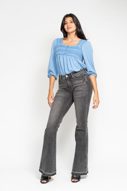 Judy Blue Izzy Washed Grey Mid Rise Jean