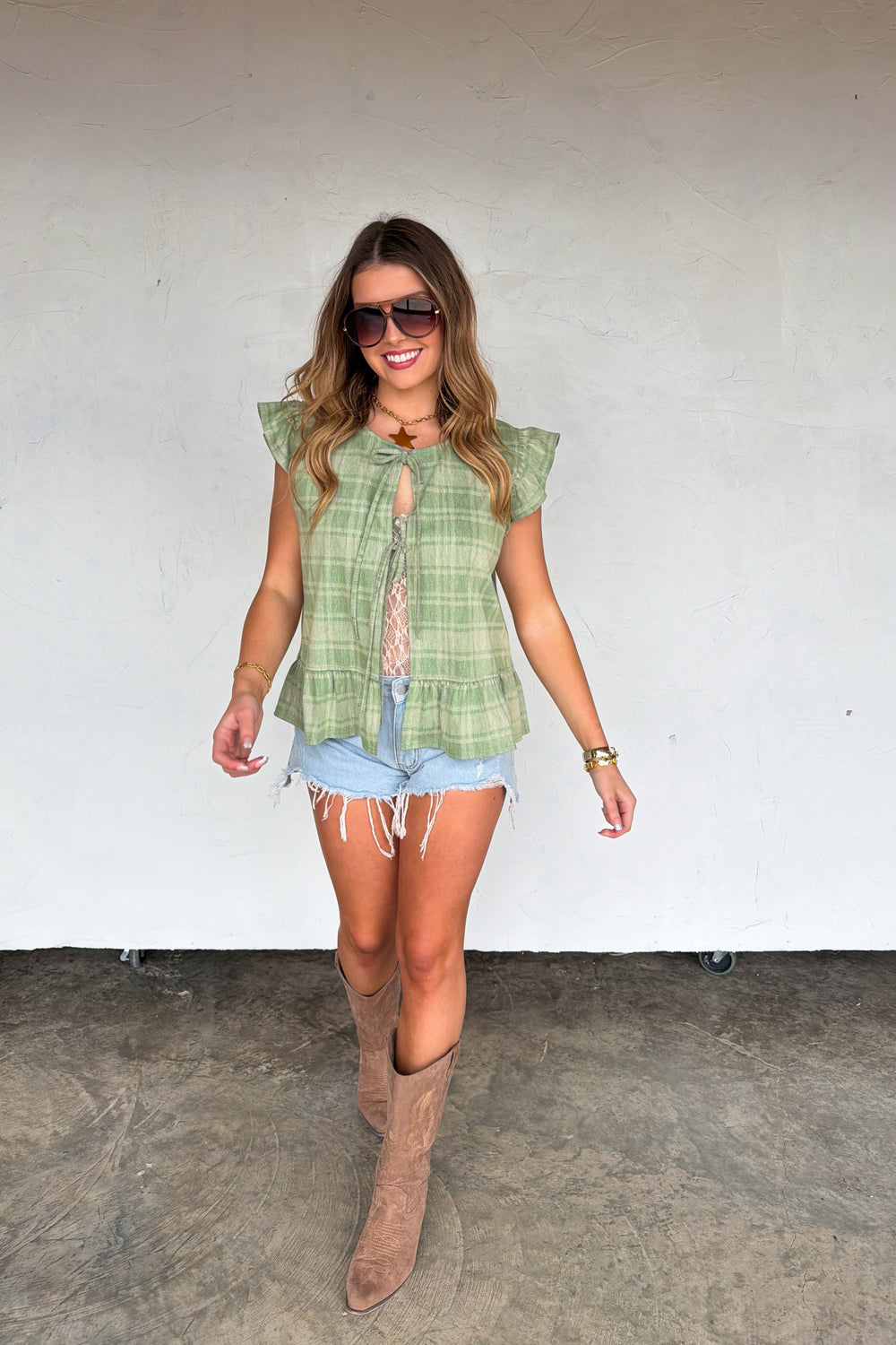 Molly Tie Front Vest/ Top