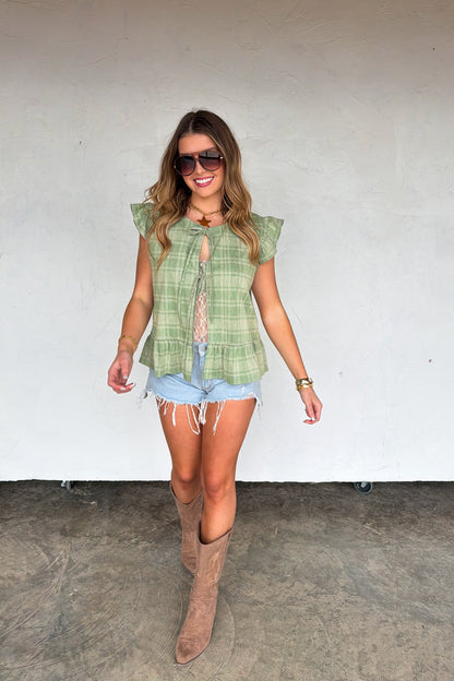 Molly Tie Front Vest/ Top