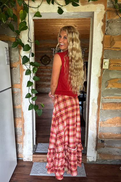 Wander West Maxi Skirt Plaid