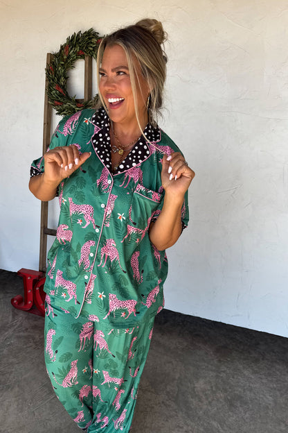 Pink Leopard/Cheetah Luxe Jammie Set