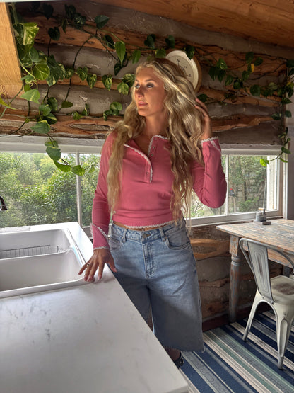 Rosie Lace Henley Top