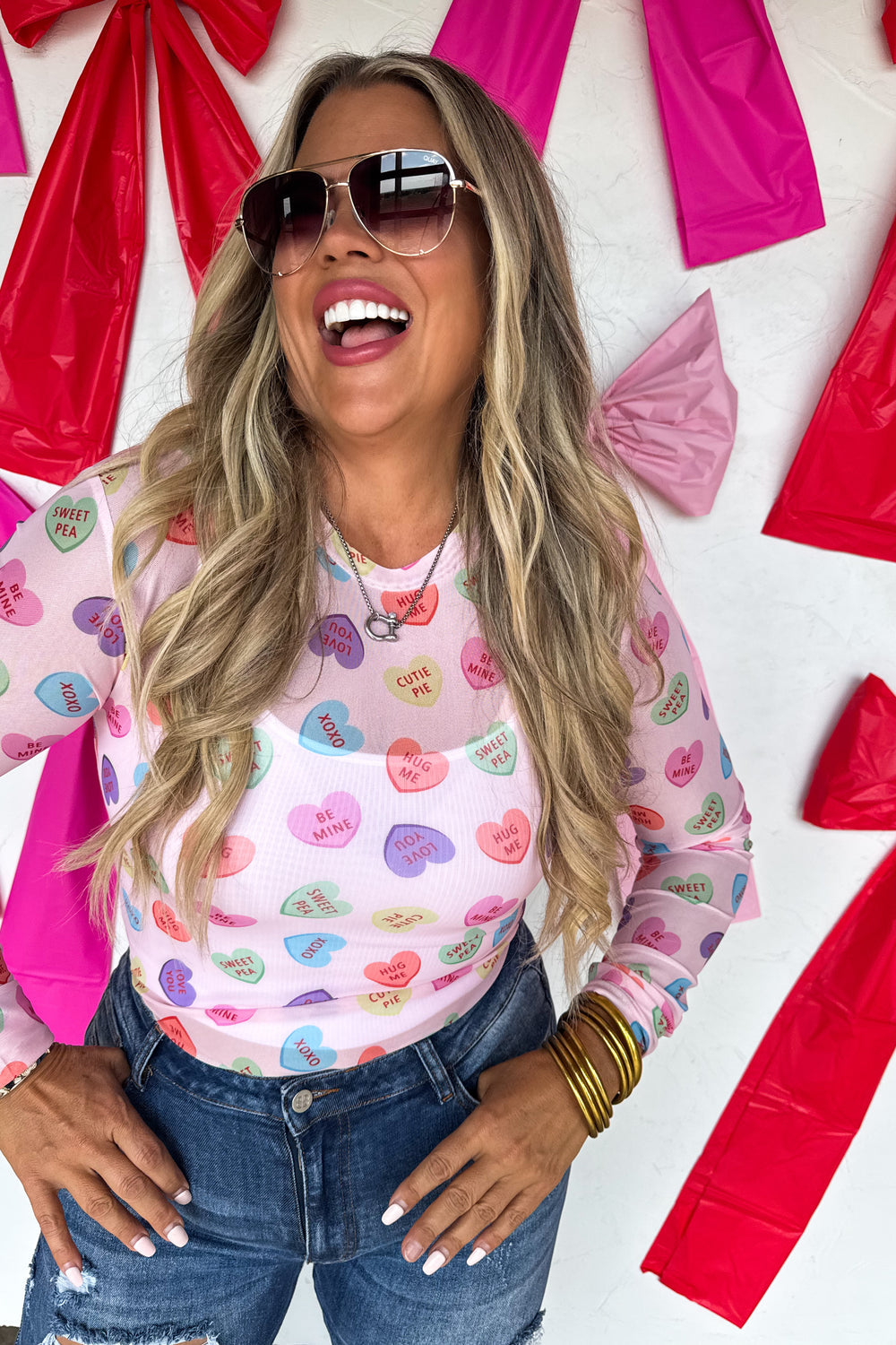 Dress It Up Mesh Top- Valentines Day