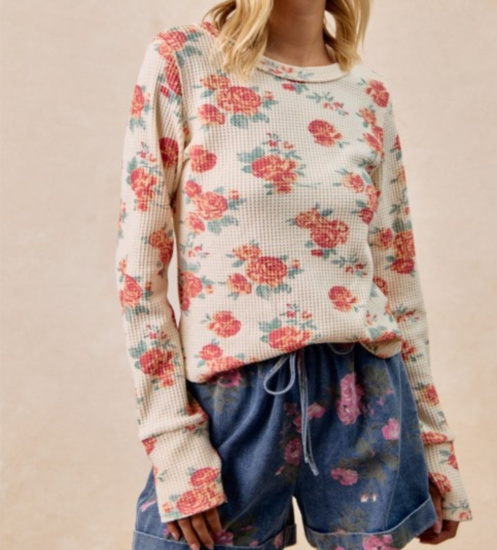 Libby Floral Print Thermal Top