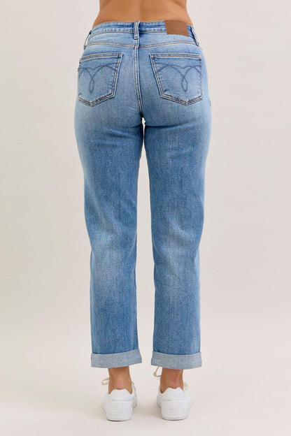 Judy Blue Salty Mid Rise BF Denim
