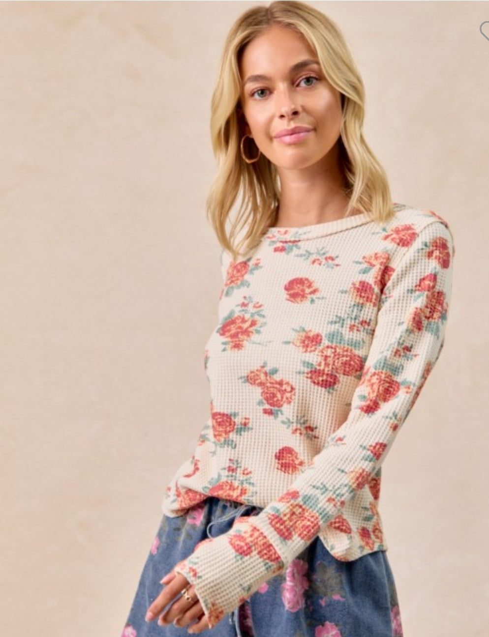 Libby Floral Print Thermal Top