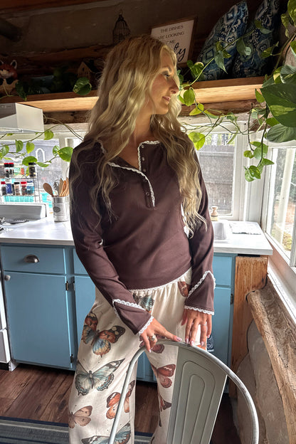 Rosie Lace Henley Top