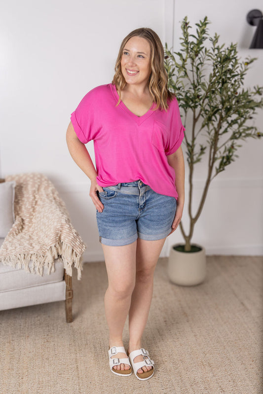 Sierra Pocket Tee- 80's Pink