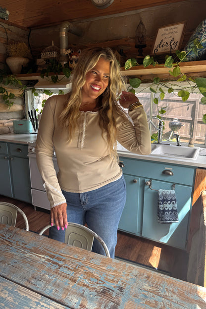 Rosie Lace Henley Top