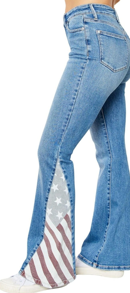 Judy Blue Star Spangled Flare Denim
