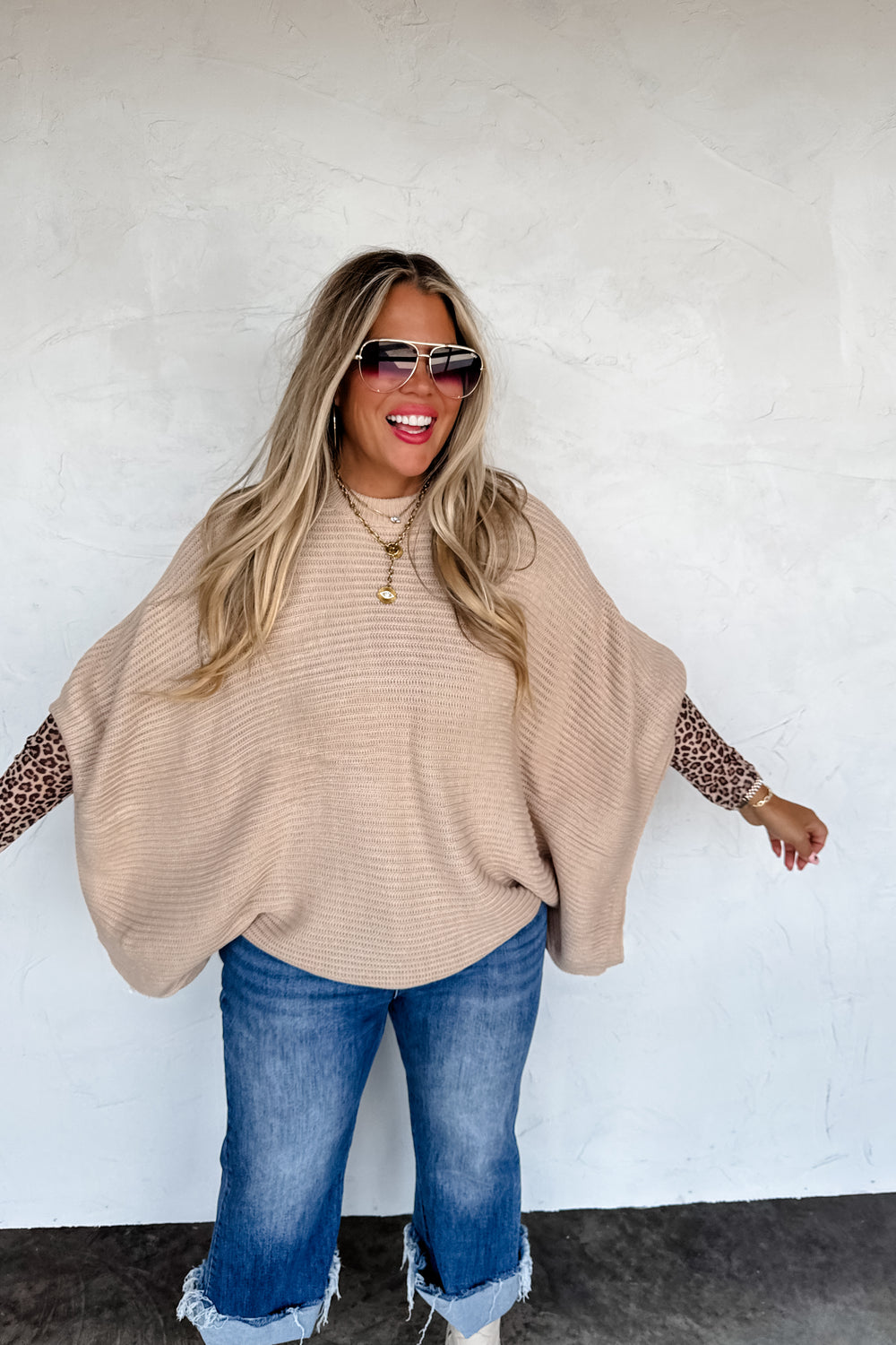 Meg Poncho- Beige