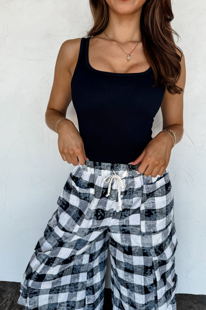 Plaid Behavior Wide Leg Cargo Pant