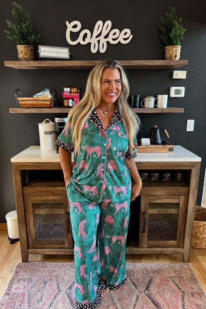 Pink Leopard/Cheetah Luxe Jammie Set