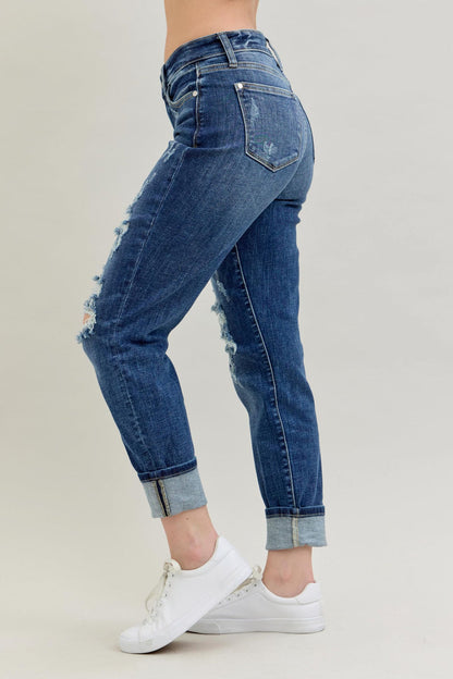 Judy Blue Janelle Distressed Boyfriend Jean