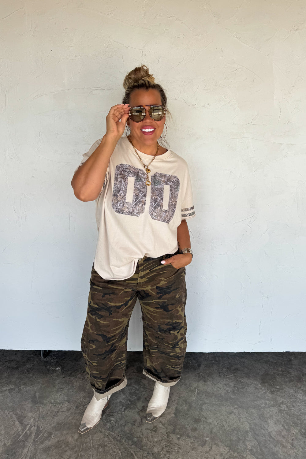 Blakeley Bex Camo Barrel Jeans