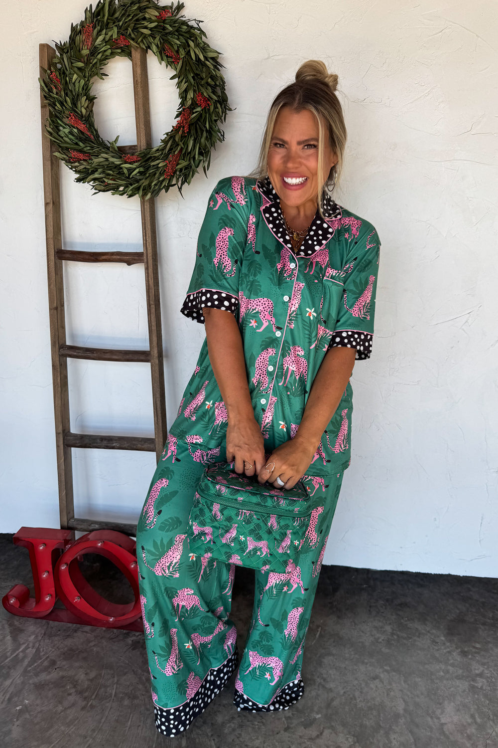 Pink Leopard/Cheetah Luxe Jammie Set