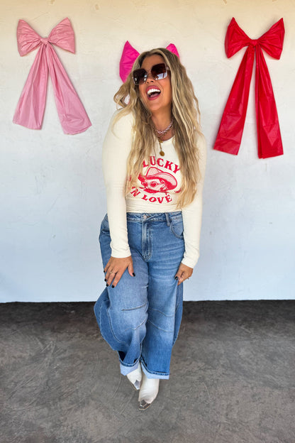 Lucky In Love Graphic Top
