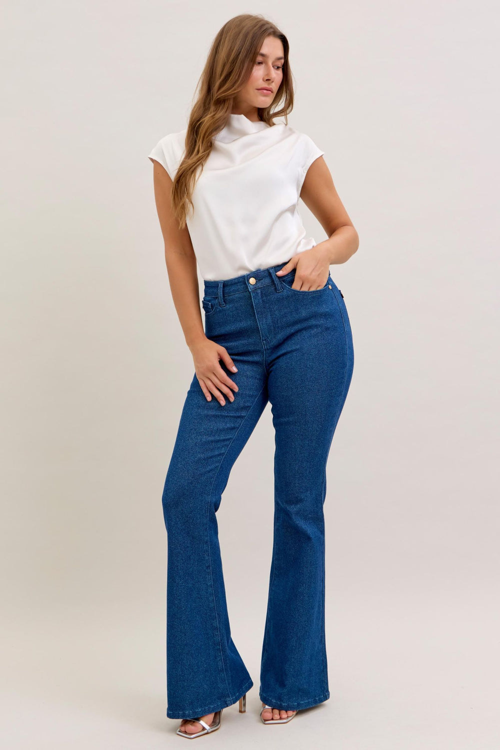 Judy Blue Glitter Girl HW Flare Denim