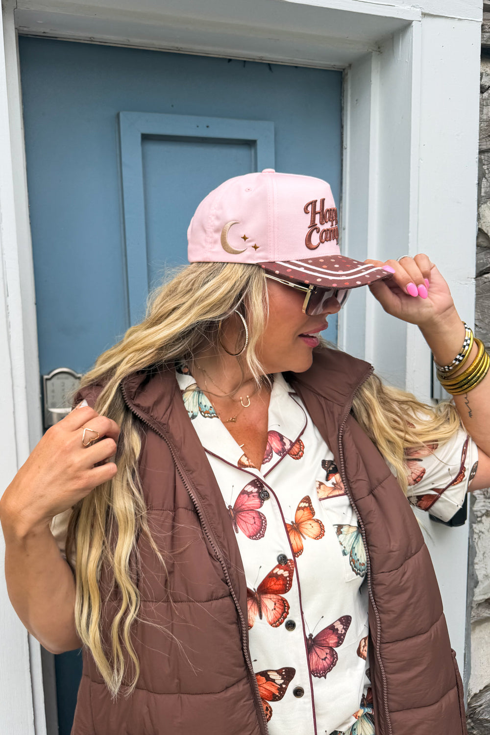 Happy Camper Embroidered Trucker Hat