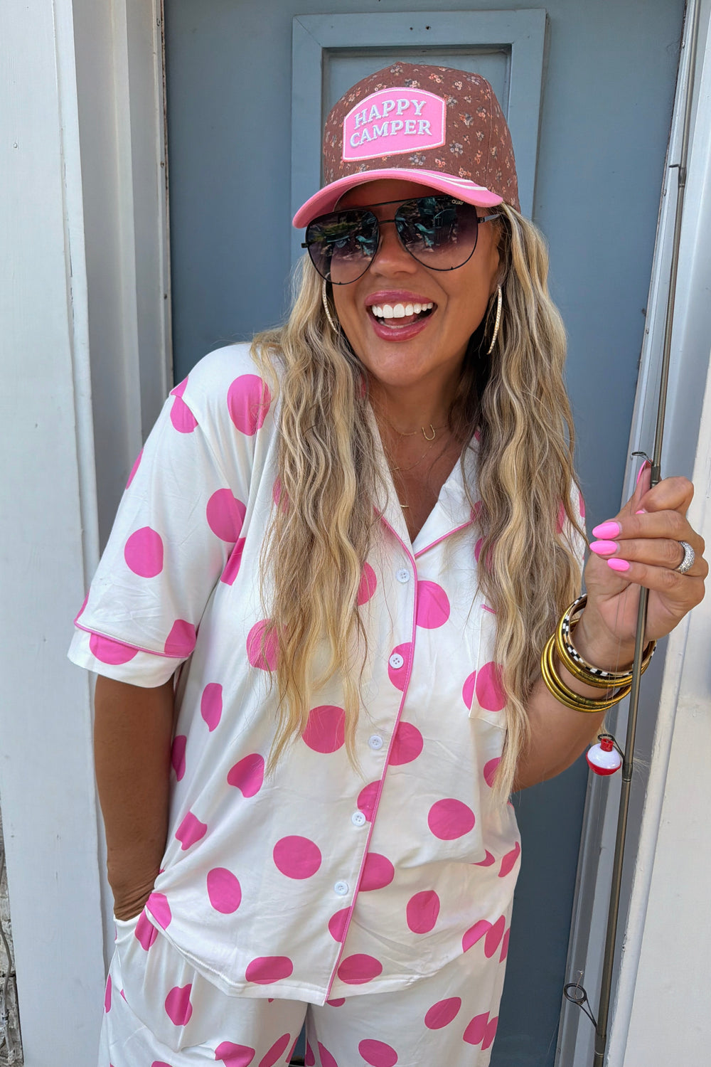 Happy Camper Embroidered Trucker Hat