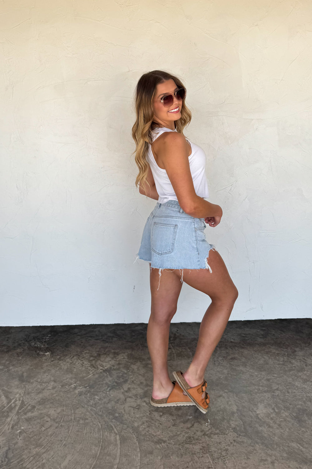 Sun-kissed Cut Off Denim Shorts