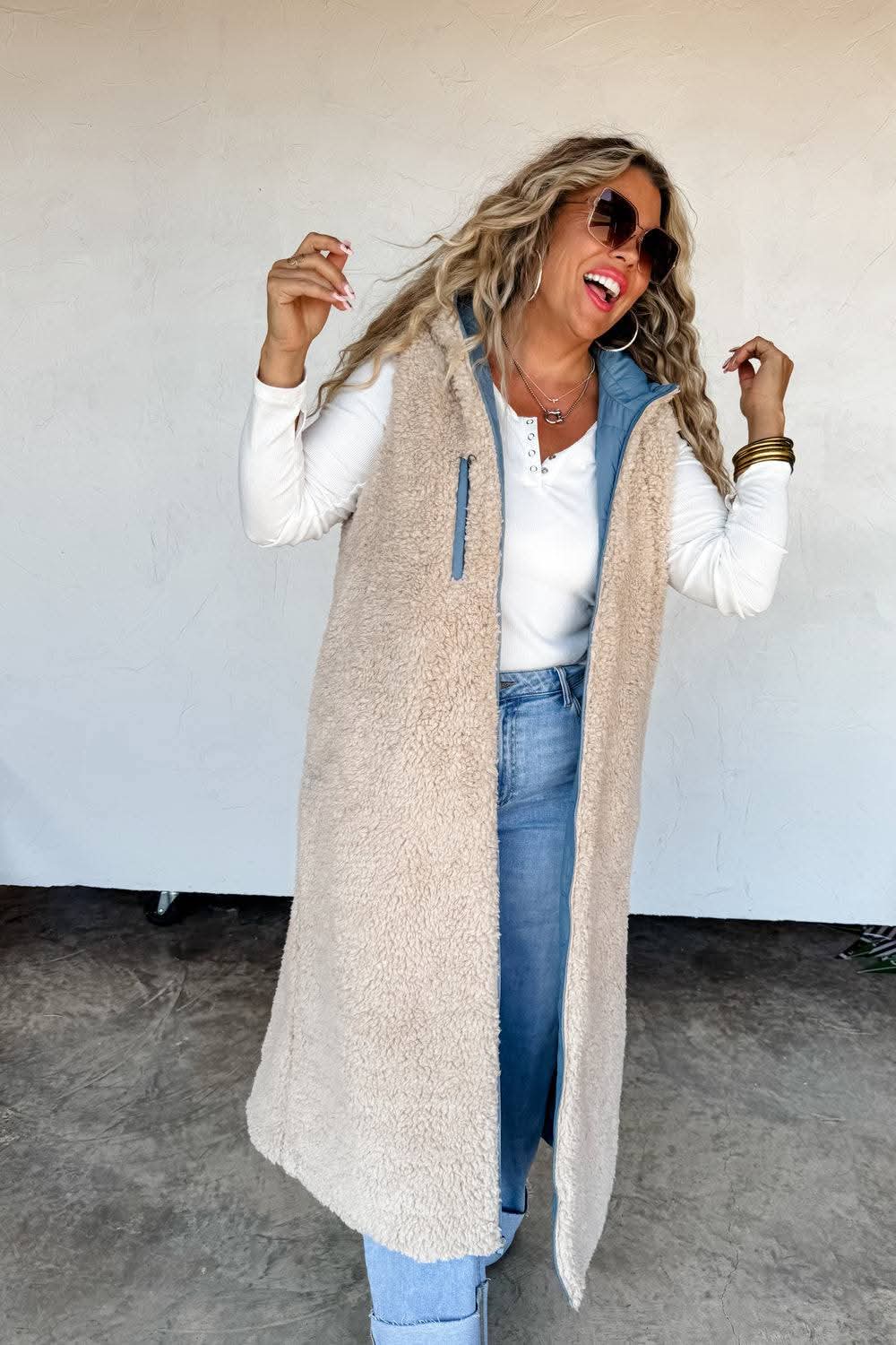 Sherpa Lined Long Vest