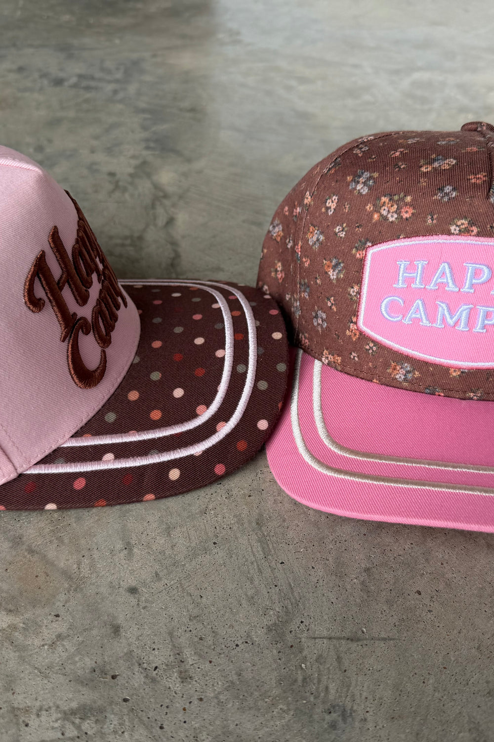 Happy Camper Embroidered Trucker Hat
