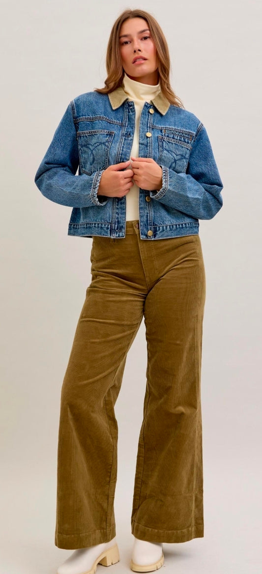 Judy Blue Kensie Corduroy-Olive