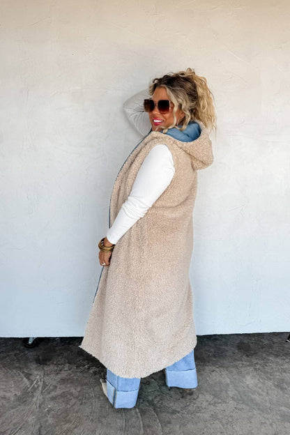 Sherpa Lined Long Vest