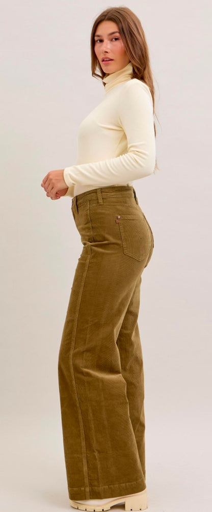 Judy Blue Kensie Corduroy-Olive