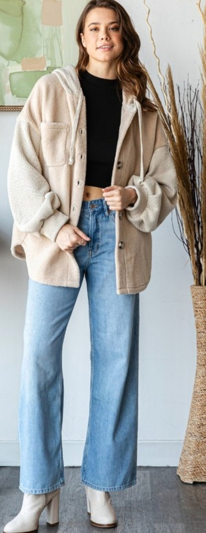 Gemma Contrast Sherpa Shacket