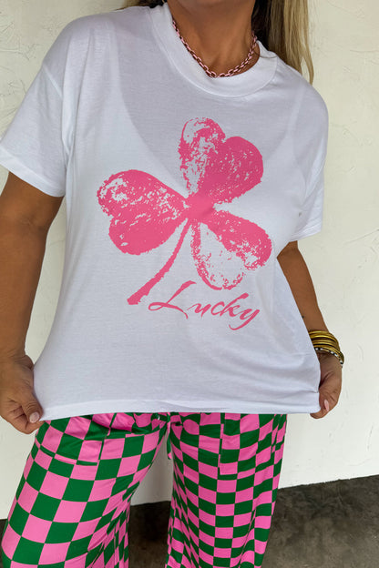 Pink Clover Graphic Tee