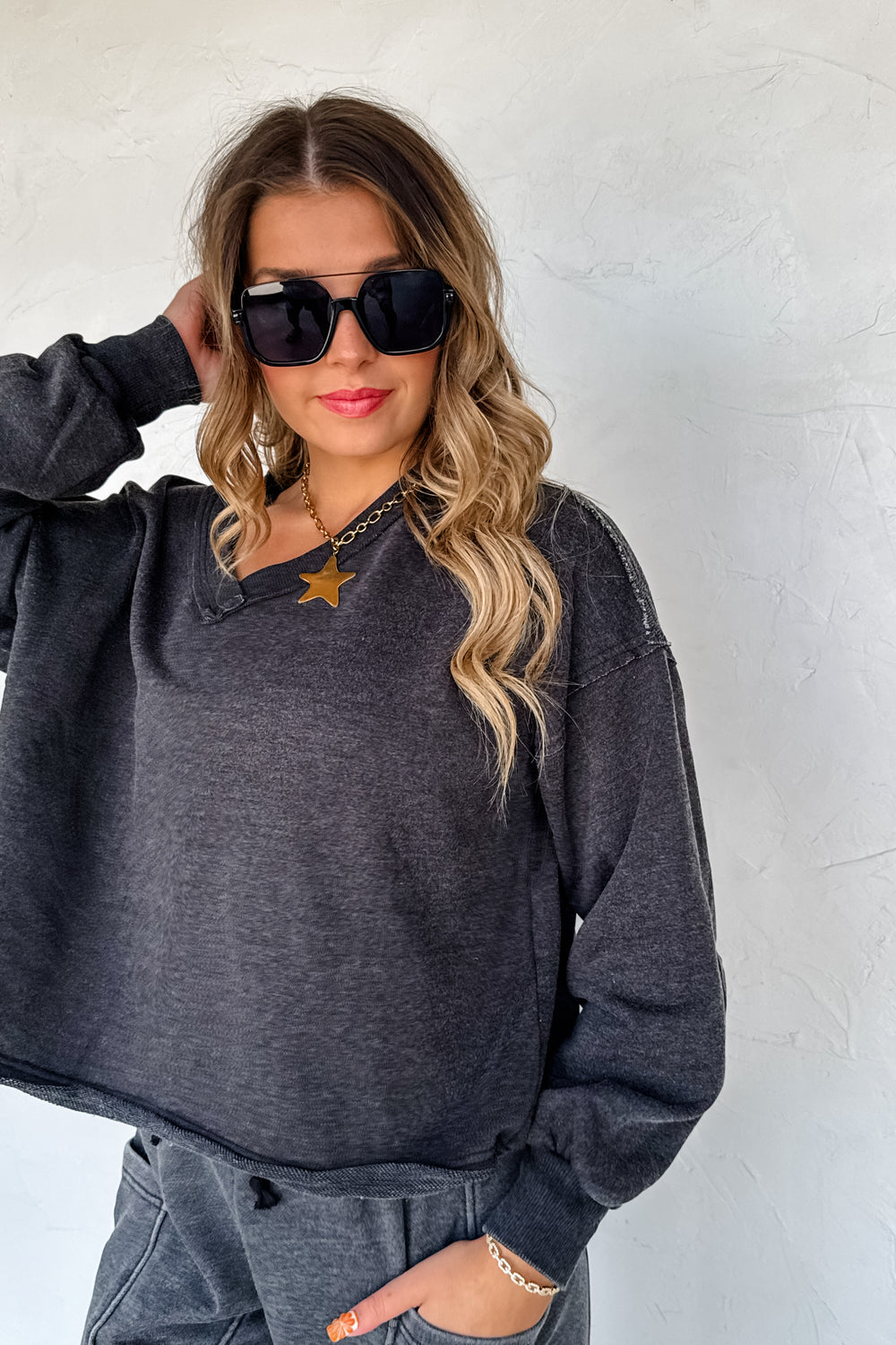 Pre-Order Faded VNeck Pullover