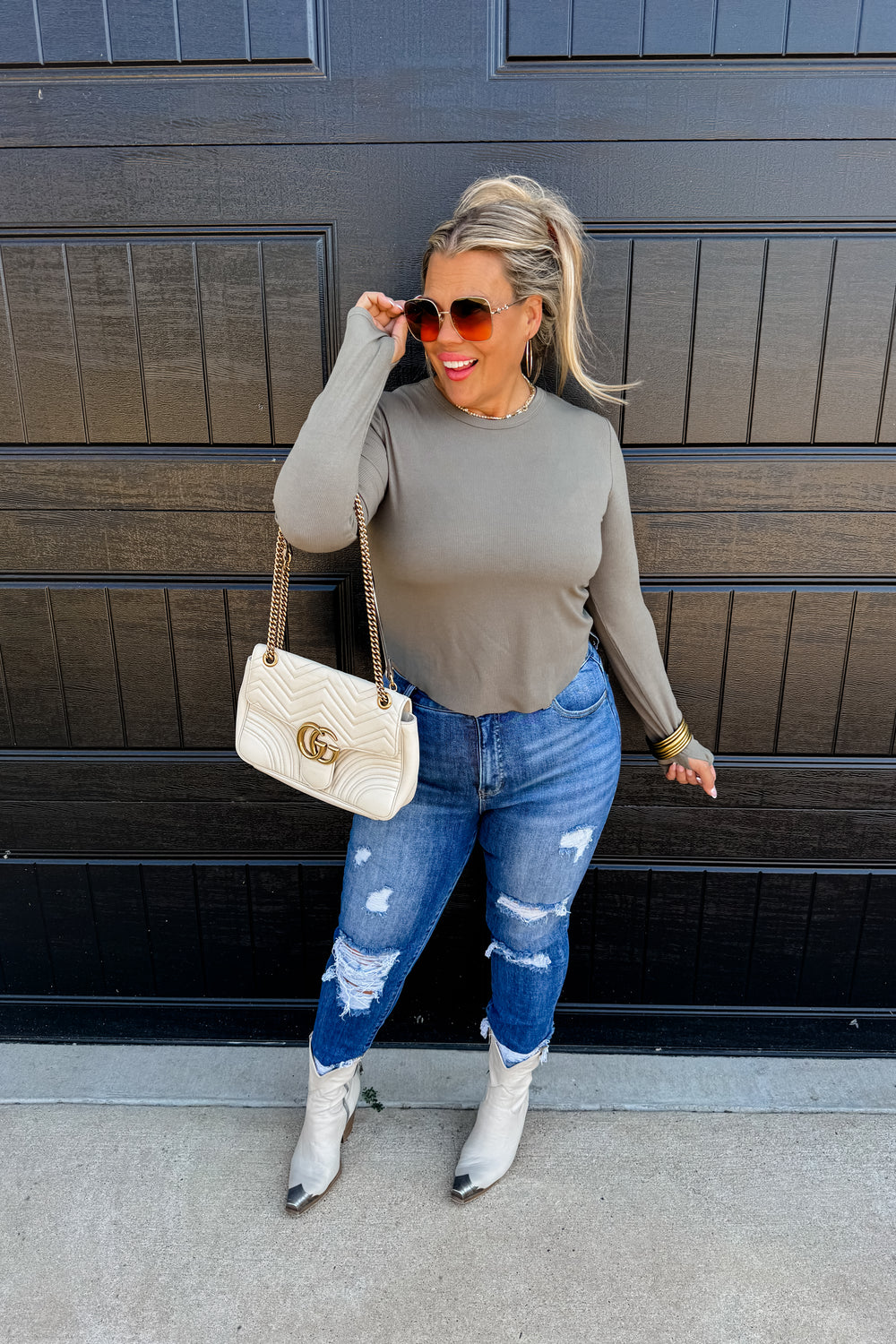 Elena Curve Hem Ribbed Top